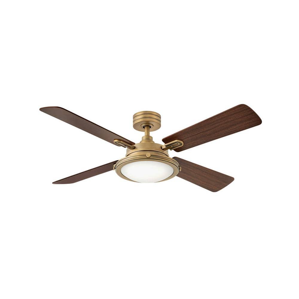Heritage Brass 54" Smart LED Ceiling Fan with Walnut/Birch Blades