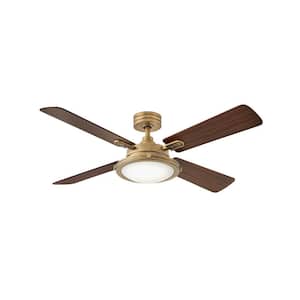 Collier 54 in. Integrated LED Indoor Heritage Brass Ceiling Fan with Wall Switch