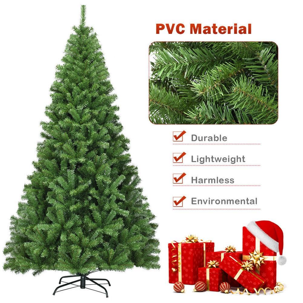 7.5-Foot Green PVC Christmas Tree with Metal Stand