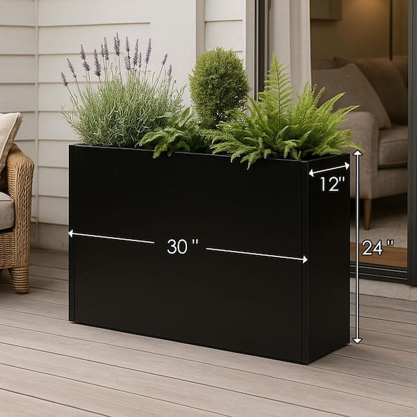 KOZYARD 30 in. L x 12 in. W x 24 in. H Metal Planter Box