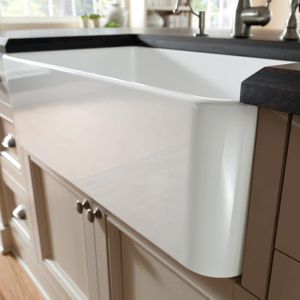 Cerana 30" White Fireclay Single Bowl Farmhouse Sink