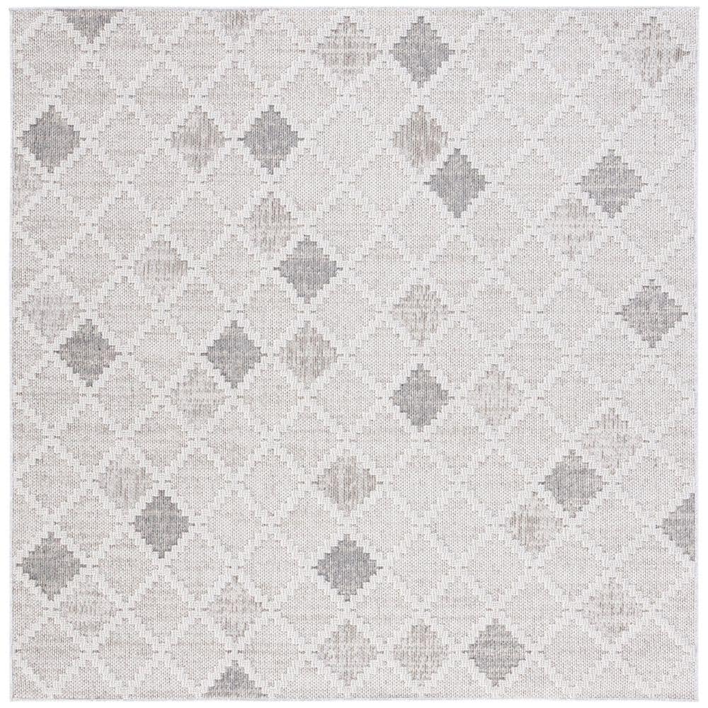 Global 7 ft. x 7 ft. Gray/Ivory Diamond High-Low Square Area Rug price history on PriceWatchPro