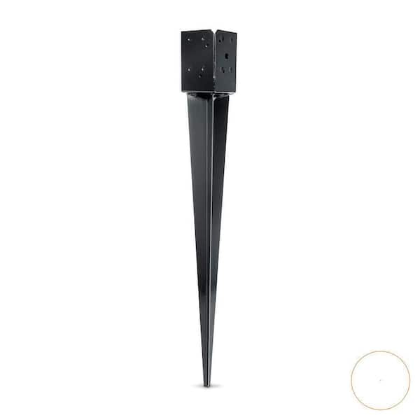 E-Z Spike Black Powder-Coated Post-Base Spike for 4x4 Lumber (2-Count)