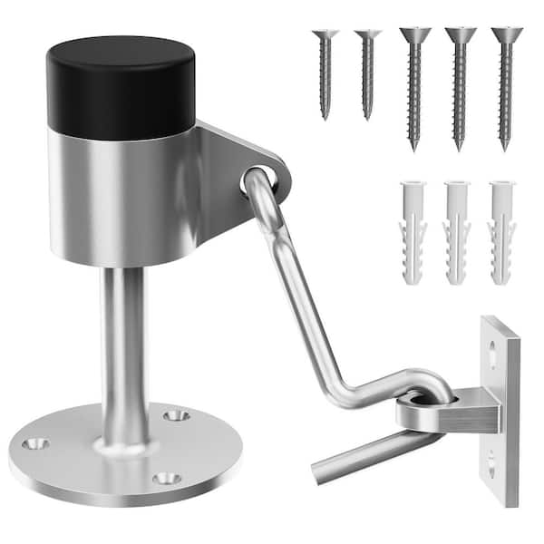 3.6 in. Stainless Steel Floor Door Stop with Holder