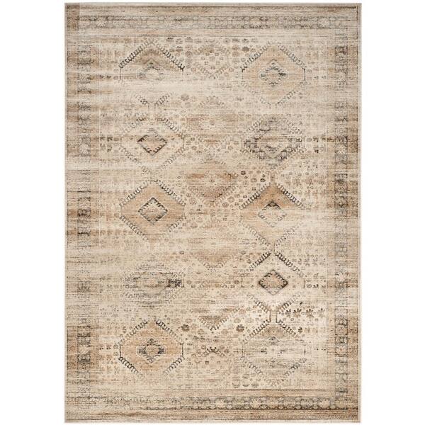 Vintage 10 ft. x 14 ft. Stone Distressed Geometric Area Rug