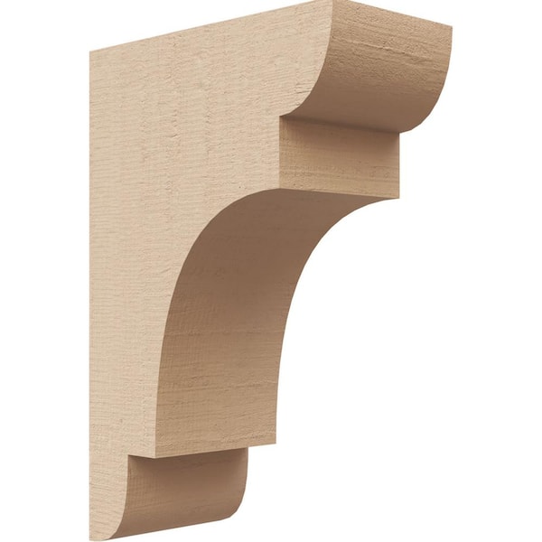 Ekena Millwork 2 in. x 6 in. x 4 in. Series 2 Classic New Brighton Rough Cedar Woodgrain Timberthane Polyurethane Corbel, Primed Tan