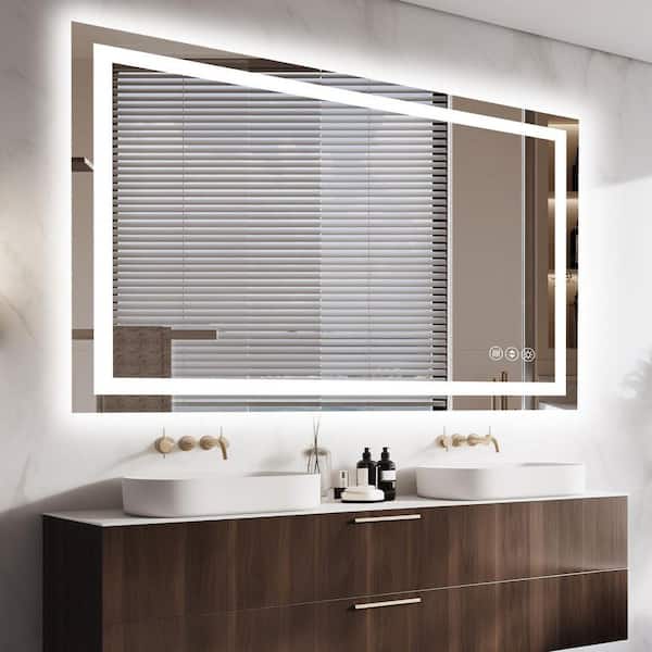ZXDDMS 48 in. W x 36 in. H Rectangular Frameless 3-Color Dimmable