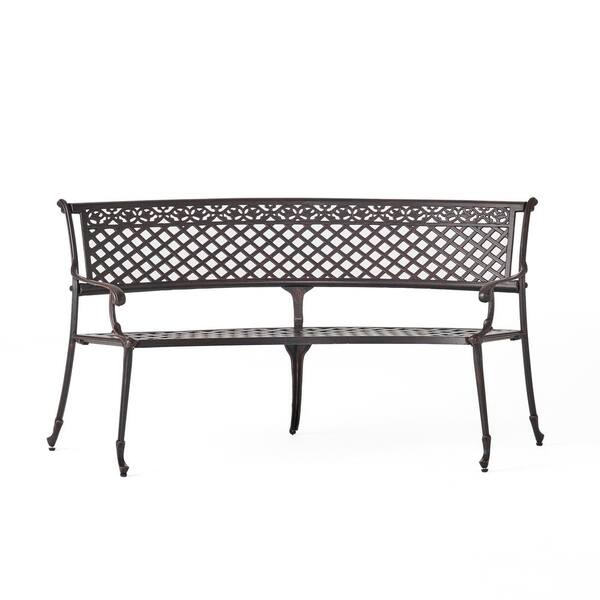 Sebastian 65 in. Copper Aluminum Outdoor Patio Bench