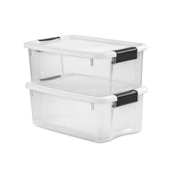18 Gallon Tote Clear Base with Titanium Silver Lid