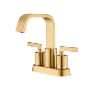 4 in. Centerset 2-Handle Bathroom Faucet in Brushed Gold
