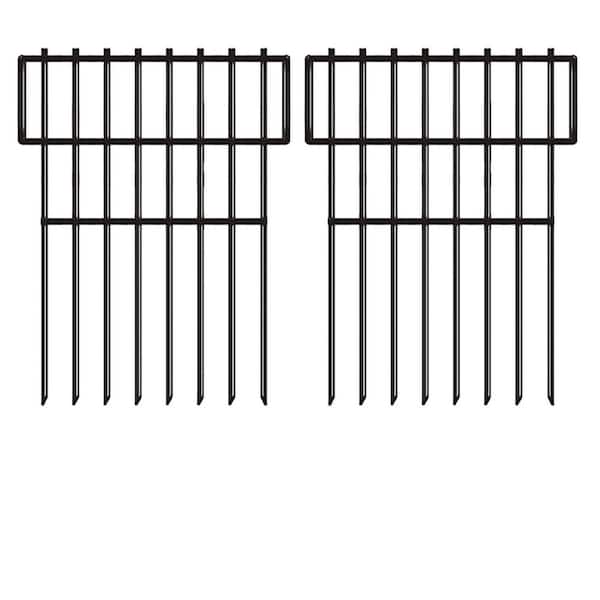 17 in. Metal Garden Fence Panels Animal Barrier No Dig 27 ft. Long 25 Piece Rustproof Outdoor Fence for Yards