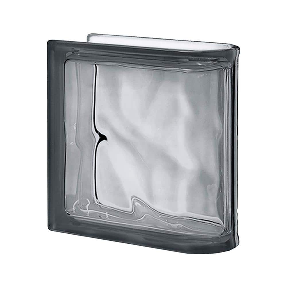 Pegasus Metric Series 7.5 in. x 7.5 in. x 3.15 in. Nordica Linear End (1-Pack) Charcoal Wave Pattern Glass Block price history on PriceWatchPro