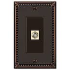 Imperial Bead 1 Gang Coax Metal Wall Plate - Aged Bronze