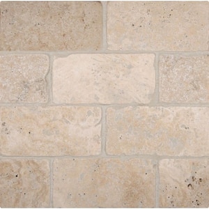Bologna Chiaro 3 in. x 6 in. Textured Travertine Floor and Wall Tile (1 sq. ft. / case)