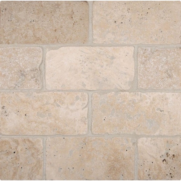 MSI Bologna Chiaro 3 in. x 6 in. Textured Travertine Floor and Wall Tile (1 sq. ft. / case)