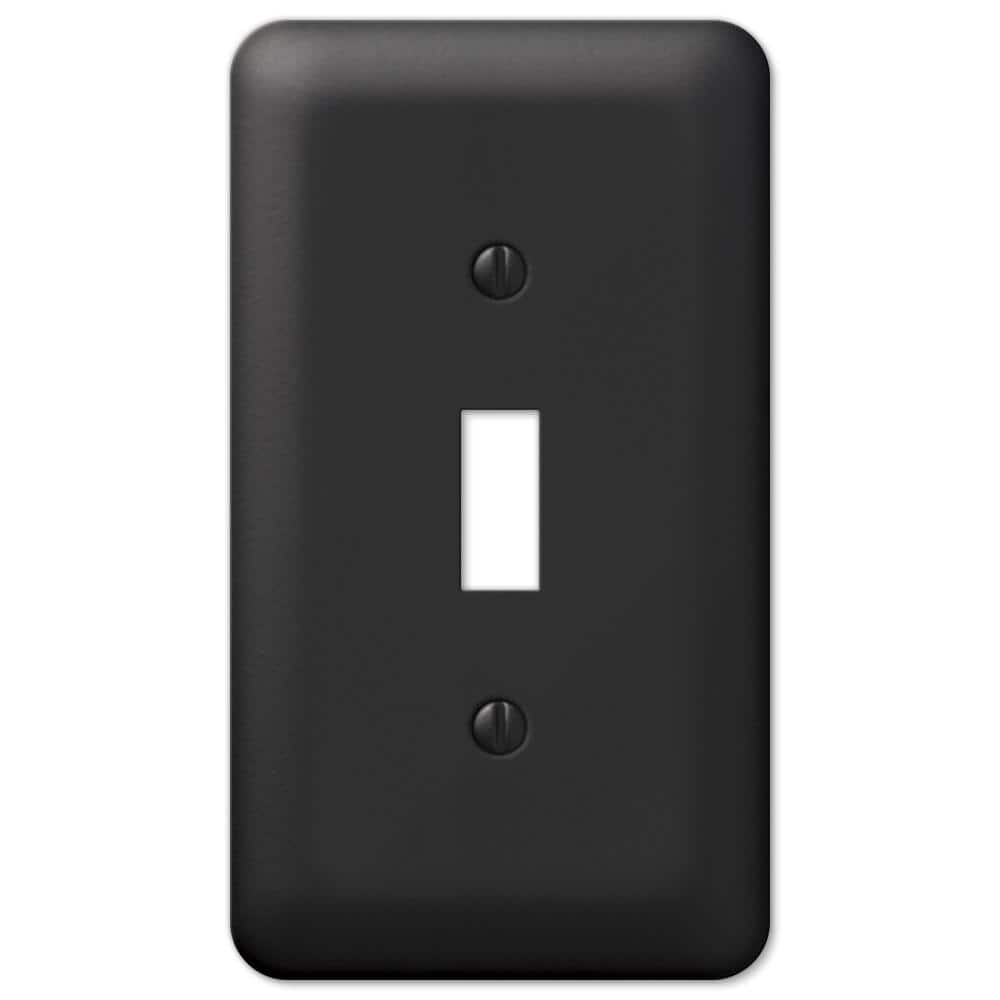 Black Steel Single Toggle Wall Plate