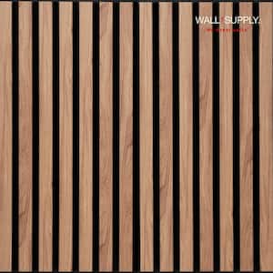 UltrAcoustic Eco Acoustic Polystyrene Panel in Walnut - 0.71 in. x 11.42 in. x 22.83 in. Set of 6 (Covers10.87 sq. ft.)