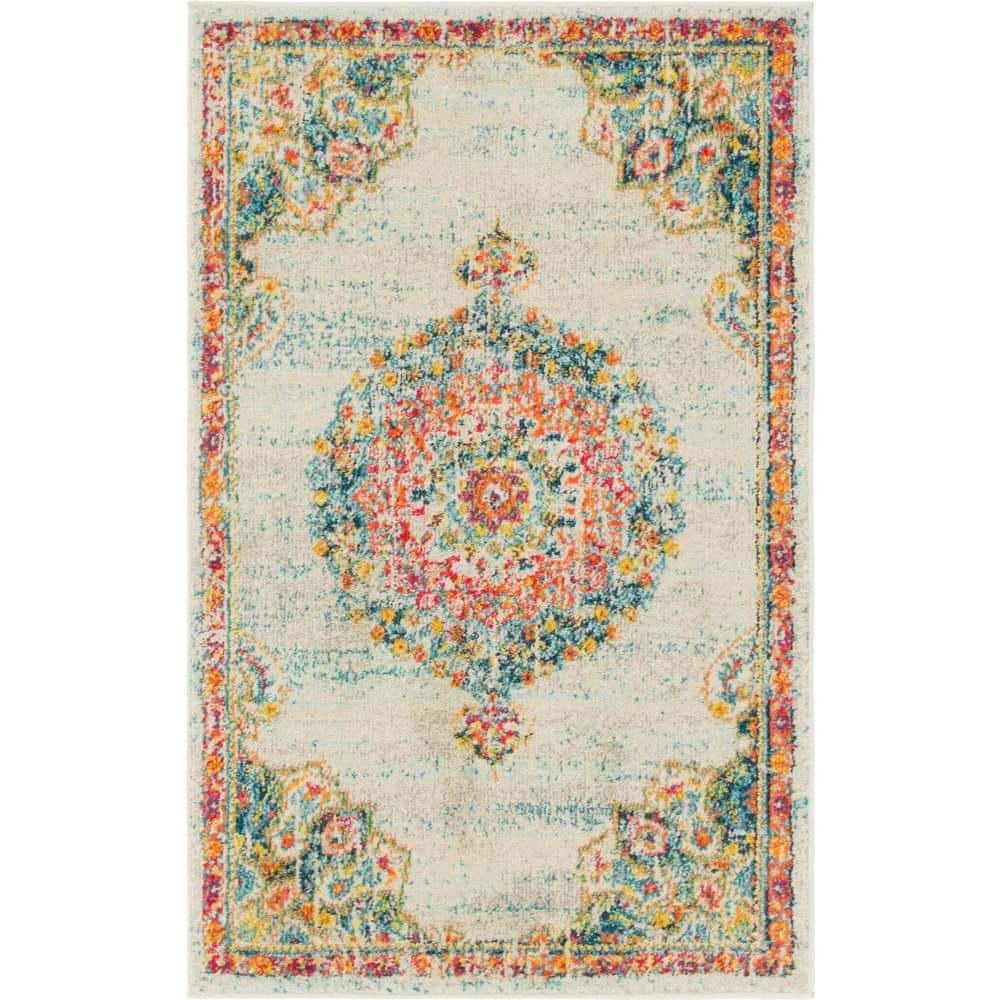 Penrose Alexis Ivory 3 ft. 3 in. x 5 ft. 3 in. Area Rug price history on PriceWatchPro