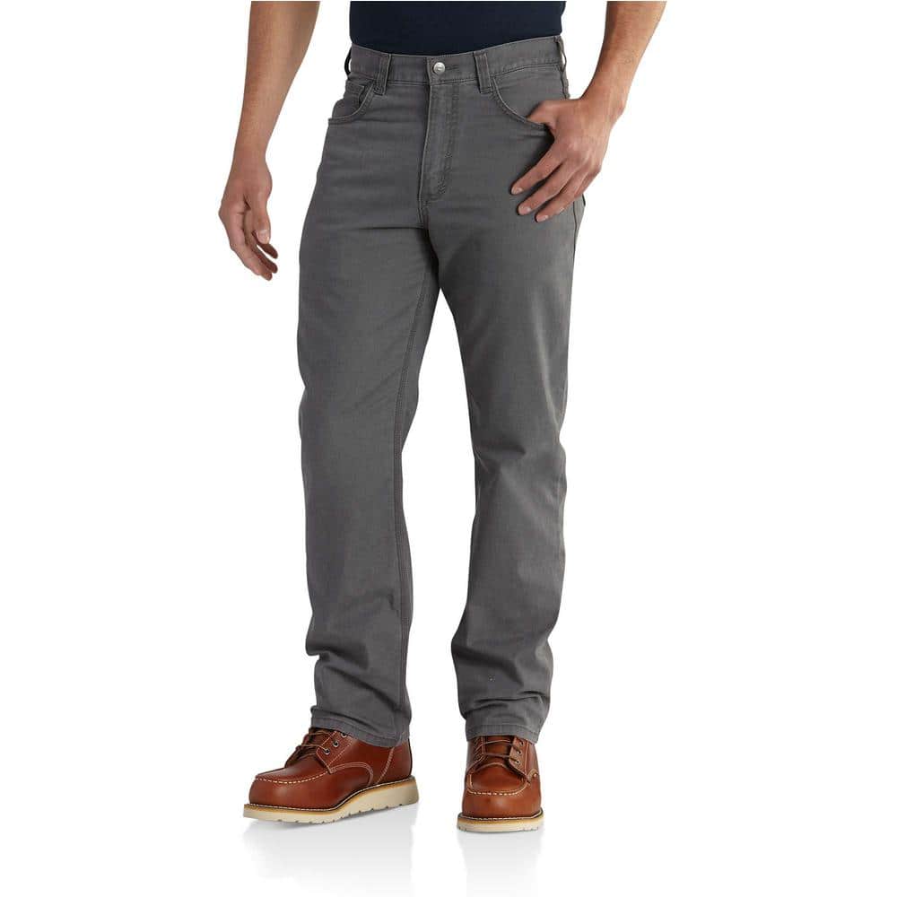 Carhartt Men's 34 in. x 36 in. Dark Coffee Cotton/Spandex Medium Rugged  Flex Rigby 5-Pocket Pant 102517-909 - The Home Depot