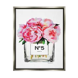 Glam Paris Vase with Pink Peony by Amanda Greenwood Floater Frame Nature Wall Art Print 25 in. x 31 in.