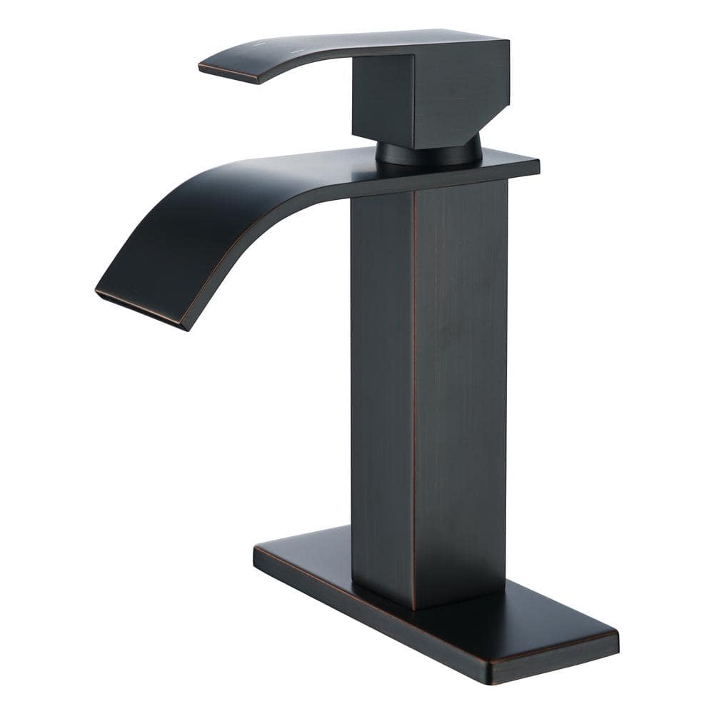 Waterfall Single-Handle Single-Hole Bathroom Faucet with Deckplate in Oil Rubbed Bronze price history on PriceWatchPro