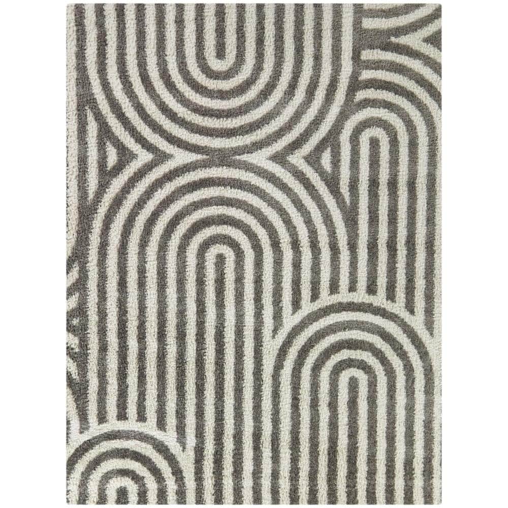 Gerhard Charcoal 8 ft. x 10 ft. Stripe Area Rug price history on PriceWatchPro