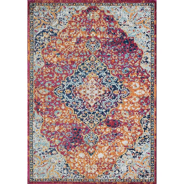 Rugs America Hailey Rosy Peach Red 8 ft. x 10 ft. Area Rug