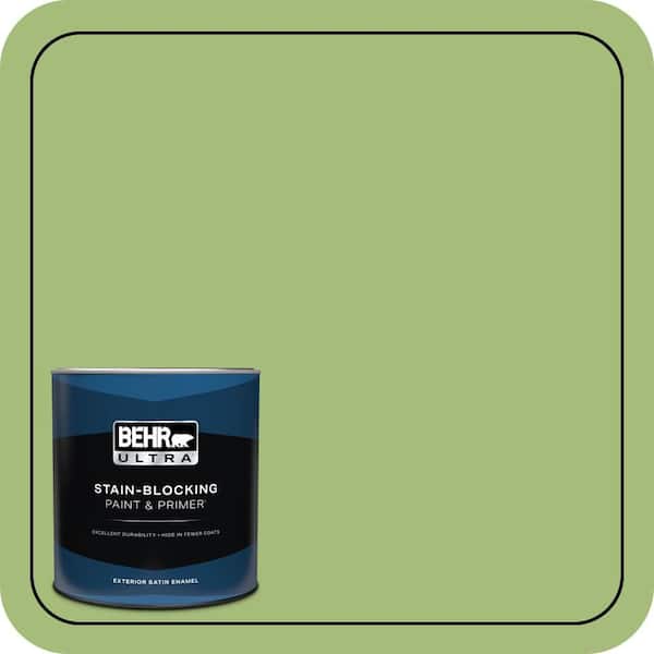 BEHR ULTRA 1 qt. #P370-5 Lazy Caterpillar Satin Enamel Exterior Paint & Primer