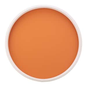 RAINBOW 14 in. W x 1.3 in. H x 14 in. D Round Spice Orange Leatherette Serving Tray