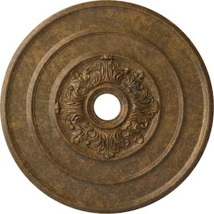 1-1/2 in. x 26 in. x 26 in. Polyurethane Traditional with Acanthus Leaves Ceiling Medallion, Rubbed Bronze