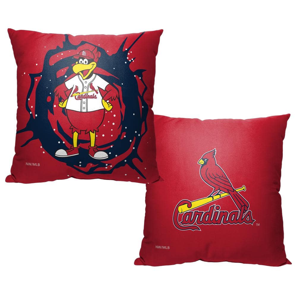 MLB Mascots St Louis Cardinals Printed Polyester Throw Pillow 18 X 18