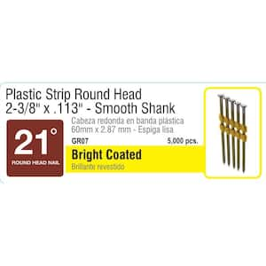 Grip-Rite 3-1/2 in. x 0.162 21° Plastic Bright-Coated Smooth Shank