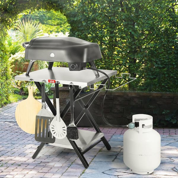 FEASTO 30 in. x 24 in. Foldable Prep Table and Grill Cart