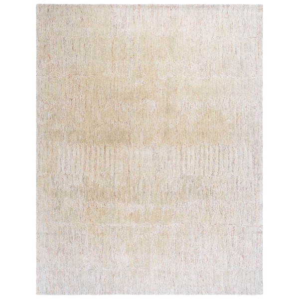 SAFAVIEH Ebony 8 ft. x 10 ft. Rust/Gray Abstract Modern Striped Area ...