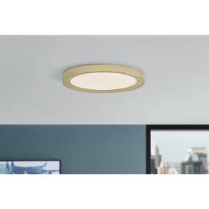 Calloway 19 in. Brushed Brass Integrated LED 5CCT Flush Mount