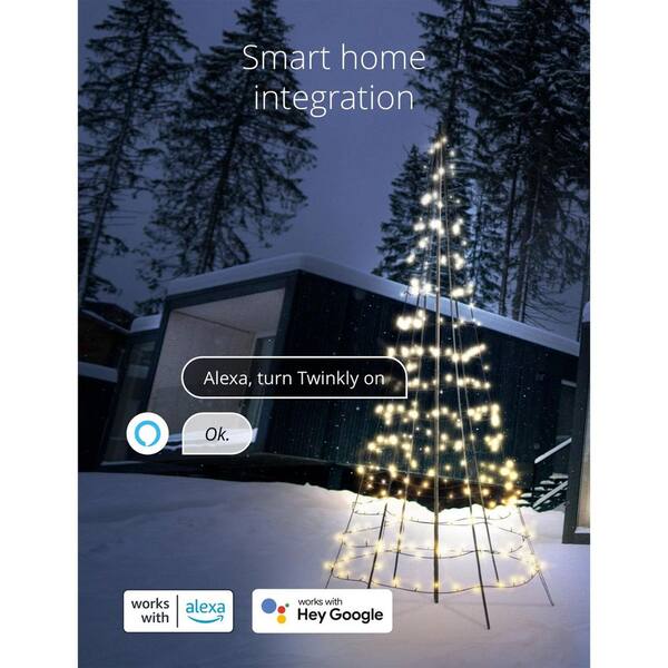 Super RGB 7 Ft Plug in DIY Smart Christmas Tree Light APP Controlled LED  Animated Lightshow Xmas Tree String Light With Remote