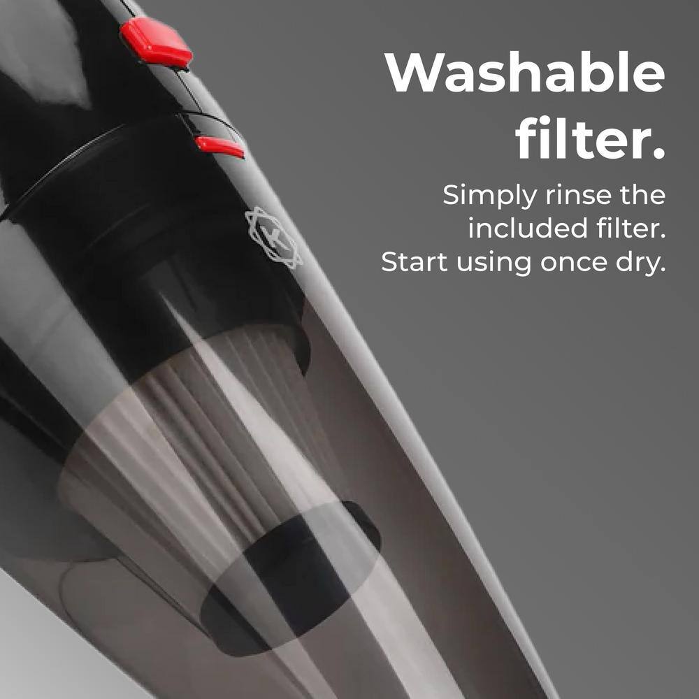 Black Cordless Handheld Vacuum with Washable HEPA Filter
