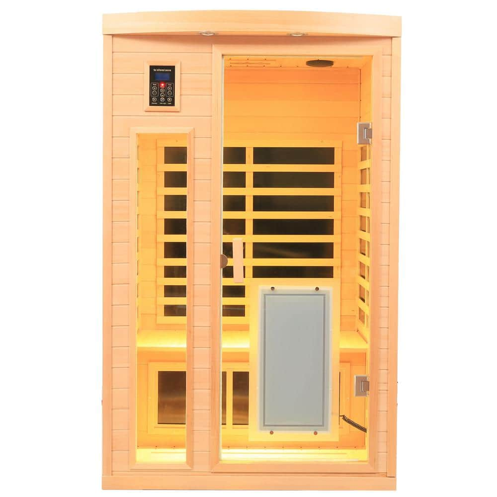 Xspracer Moray 1-2 Person Indoor Hemlock Infrared Sauna With 8 Far ...