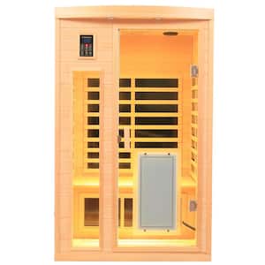 Moray 1-2 Person Indoor Hemlock infrared Sauna with 8 Far-infrared Carbon Crystal Heaters and Chromotherapy