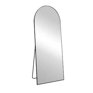 24 in. W x 71 in. H Floor Mirror Full Length Oversize Mirror Free Standing or Leaning Against Wall Mirror, Black