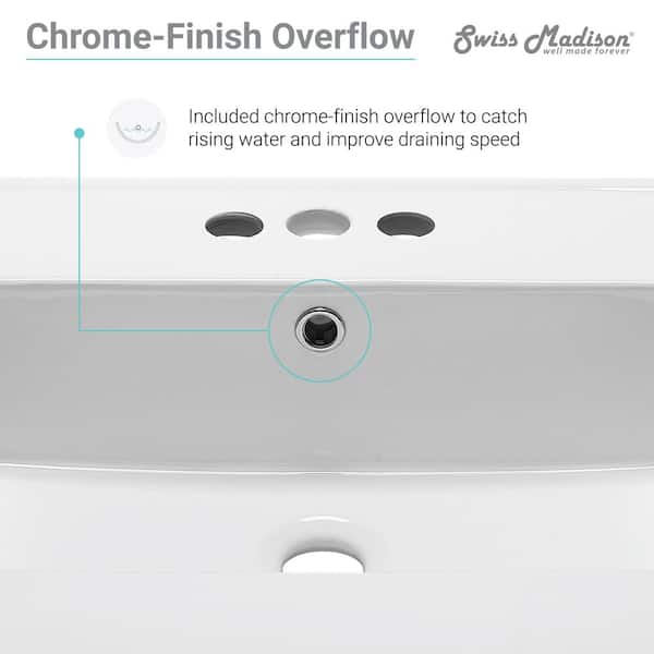 24 in. Ceramic Vanity Top with 3-Faucet Holes with White Basin 24 in. Ceramic Vanity Top with 3-Faucet Holes with White Basin