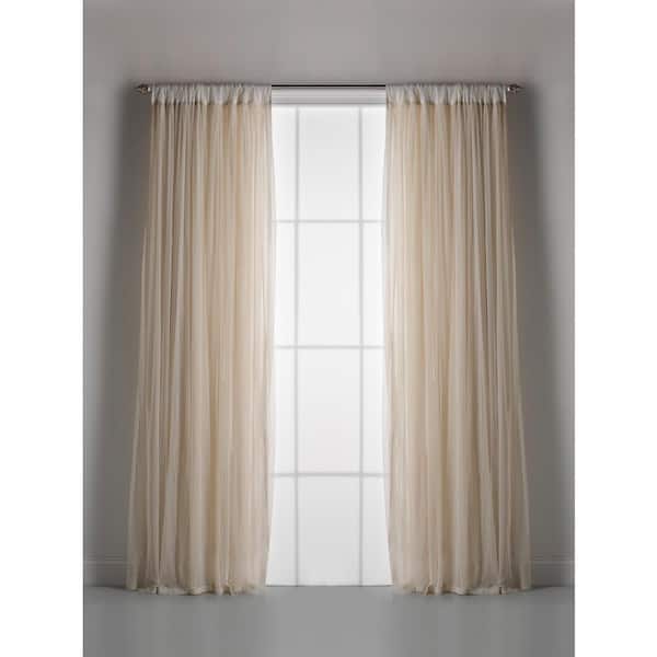 Couture Dreams Ivory Solid Rod Pocket Room Darkening Curtain - 44 in. W x 108 in. L