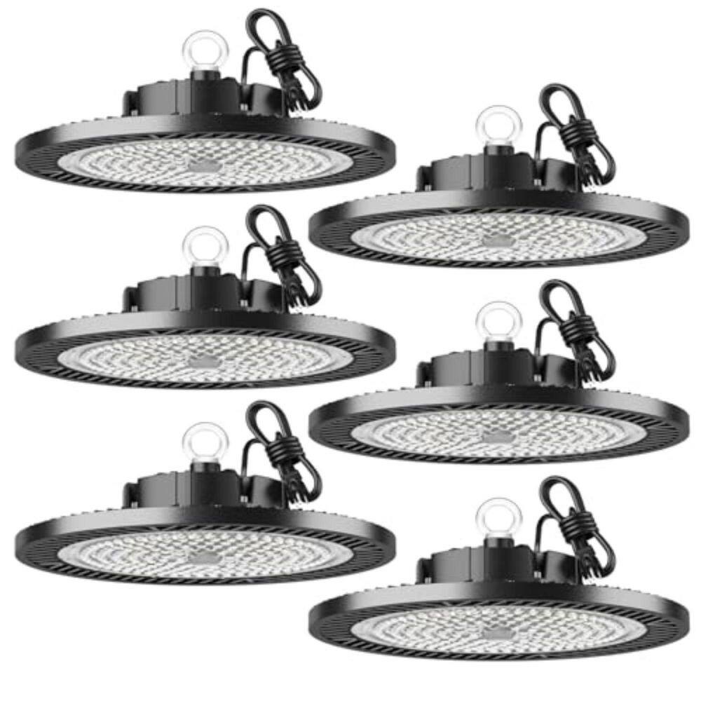 5 ft. 150-Watt Equivalent LED Black UFO High Bay Light Dimmable Fixture for Garage Warehouse Workshop 6-Pack price history on PriceWatchPro