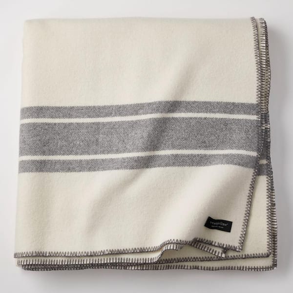 The Company Store A-Frame Merino Gray Wool Twin Blanket