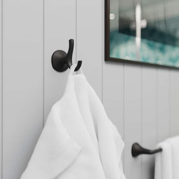 Ladera Single Robe Hook in Matte Black