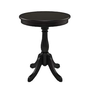 Palmetto Black 18" Round Black Side Table with Pedestal Base