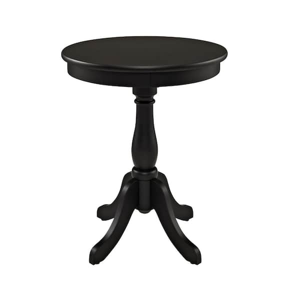 Powell Company Palmetto Black 18" Round Black Side Table with Pedestal Base