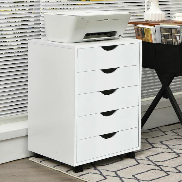 Inbox Zero 5 Drawer Chest, Wood Storage Dresser Cabinet with