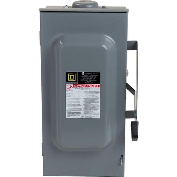 Square D 100 Amp 240-Volt 3-Pole 3-Phase Fused Outdoor General Duty Safety Switch