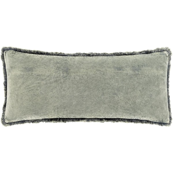Artistic Weavers Adroth Medium Gray Velvet Fringe Polyester Fill 12 in. x 30 in. Decorative Pillow
